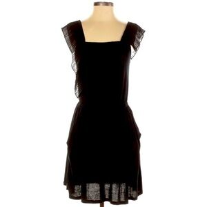 Gap XS black knit ruffle accents sleeveless  dress